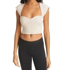 NWT Jonathan Simkhai Abia Rib Crop Sweater
